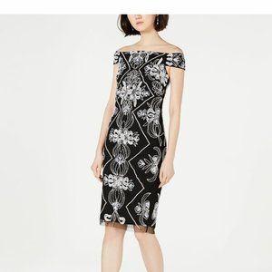 Women Petities ADRIANNA PAPELL Black Beaded Short Dress 4p